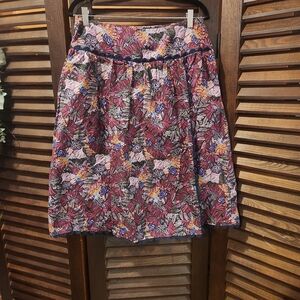 Kika Vargas Multicolor Floral A-Line Skirt